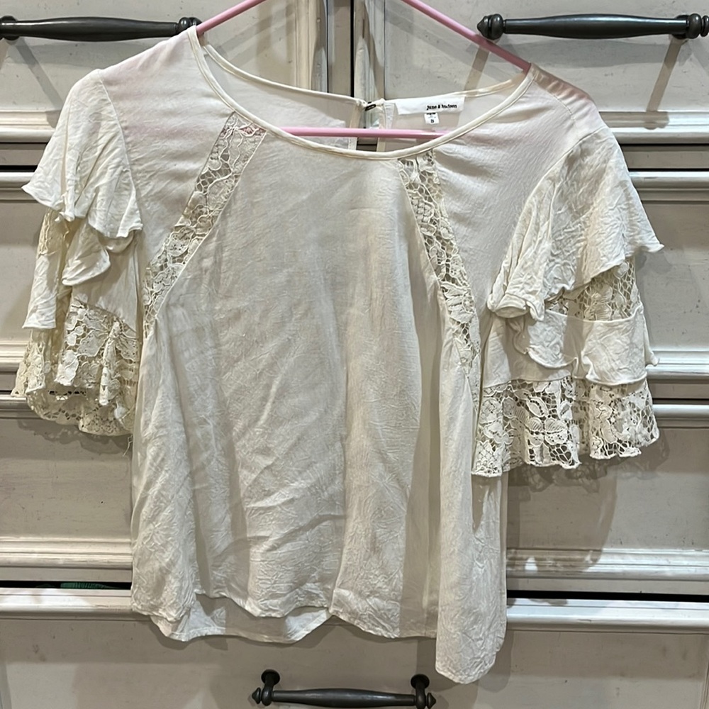 Size Small June and Hudson Cream Blouse